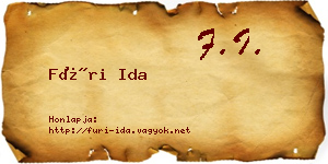 Füri Ida névjegykártya